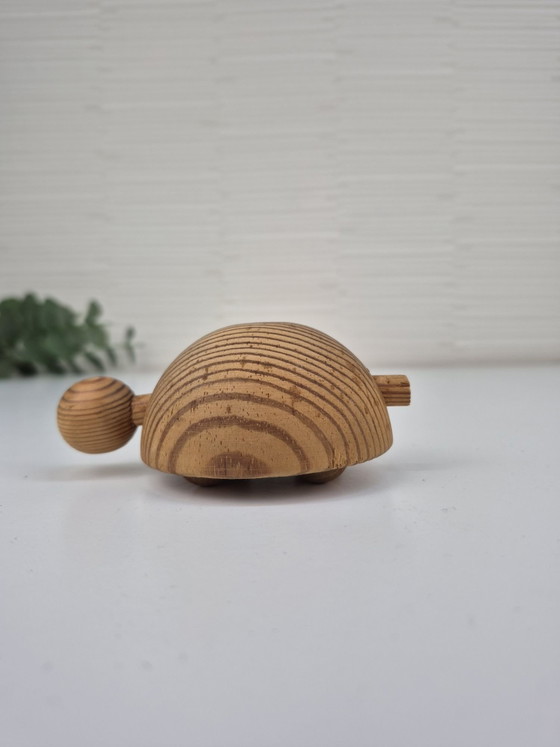 Tortue vintage Aarikka Finlande sur roues., Objets déco, Bois, Marron (photo 3 sur 9)