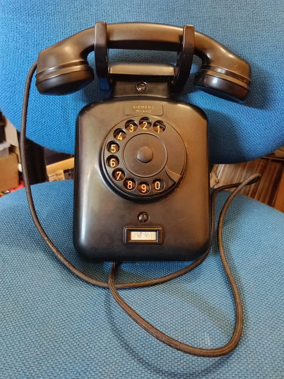 Siemens Milano S36 Black Bakelite Telephone Year 1944 – Decorative Objects, Plastic (photo 2 of 7)