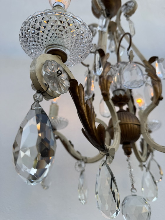 Lampadario in cristallo e ferro battuto con pendenti 1900 – Iron, Crystal (photo 5 of 15)