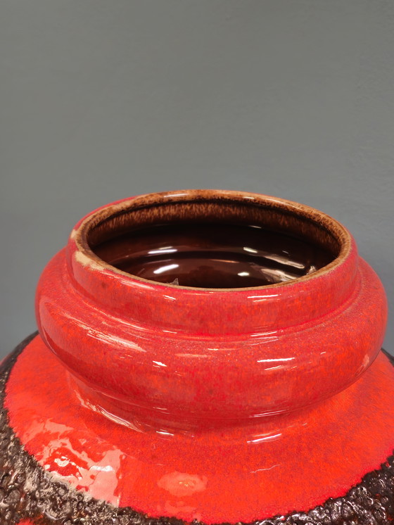 Image 1 of Zeldzame West Germany Scheurich Vloervaas  Rood