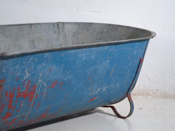 Baignoire ancienne en zinc galvanisé – Bac industriel européen – circa 1900 #1 – Cache pots, Iron, Rustic (photo 21 of 39)
