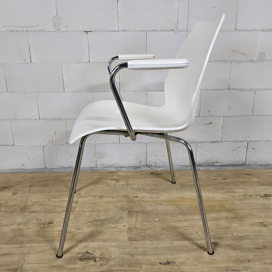 Image 1 of Set 4x witte Maui chair Kartell (Italiaans design) met leuningen (stapelbaar)