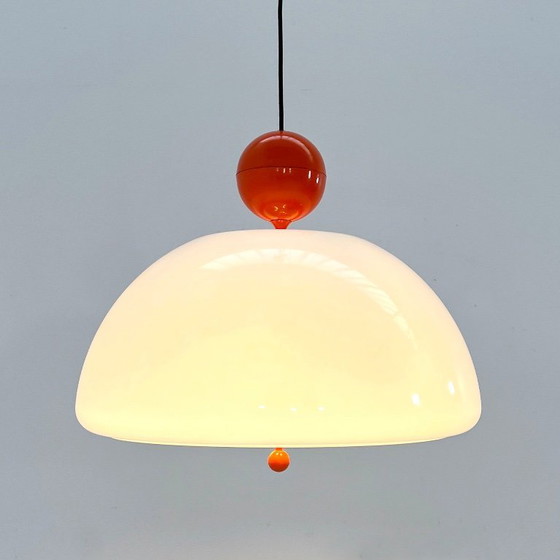Image 1 of Oranje Saliscendi hanglamp van Elio Martinelli voor Martinelli Luce, jaren 70