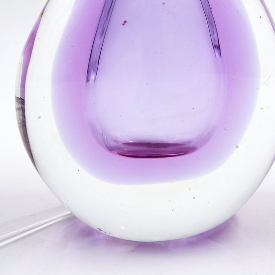 Image 1 of Murano blown glass perfume bottle, purple "Sommerso"
