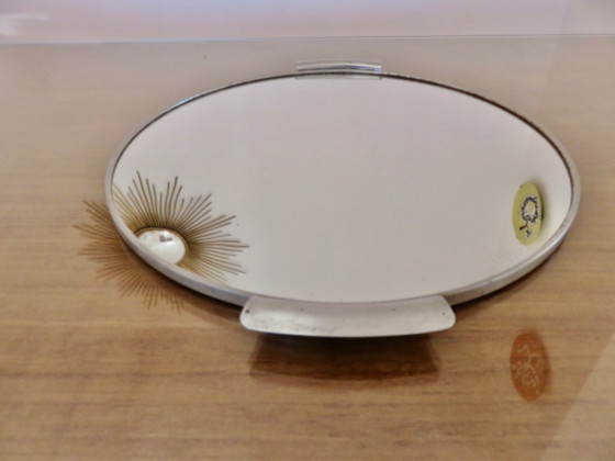 Image 1 of Vassoio a specchio in metallo argentato in stile Art Déco, Francia, anni '40