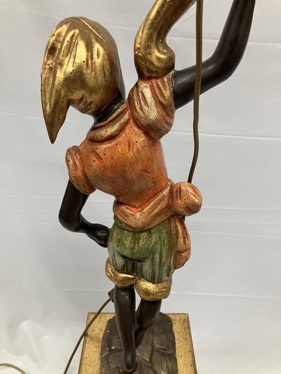 Image 1 of Beautiful Venetian Blackamoor Torchère Floor Lamp
