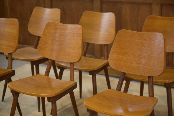 Set di 6 sedie in rovere degli anni '60. – Sedie da pranzo, Legno, Vintage (photo 7 of 13)