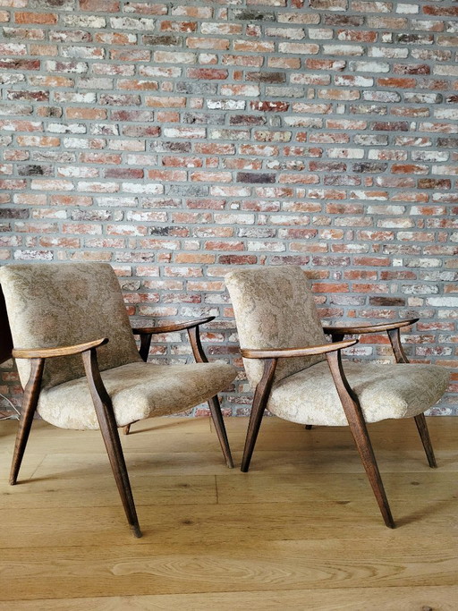 Conjunto de sillones vintage, estilo escandinavo, década de 1960.