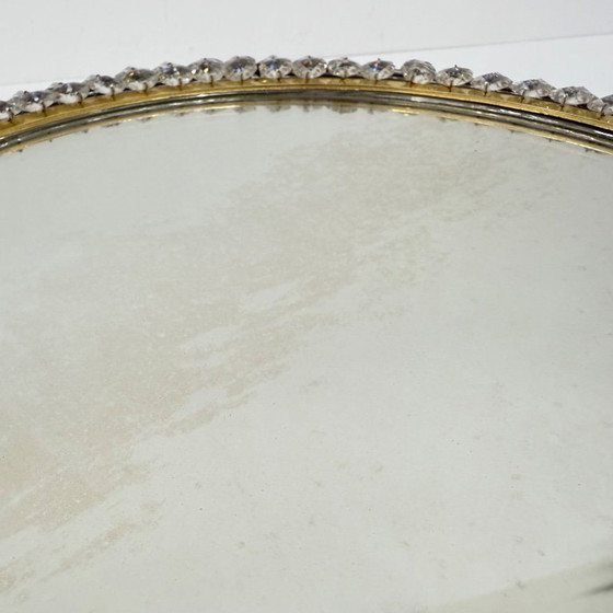 Image 1 of Specchio illuminato Palwa con ottone e cristallo , anni '70