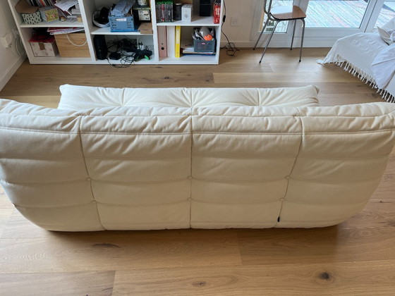 Image 1 of Canapé TOGO Ligne Roset 3 places ALCANTARA Eggshell - NEUF avec Facture