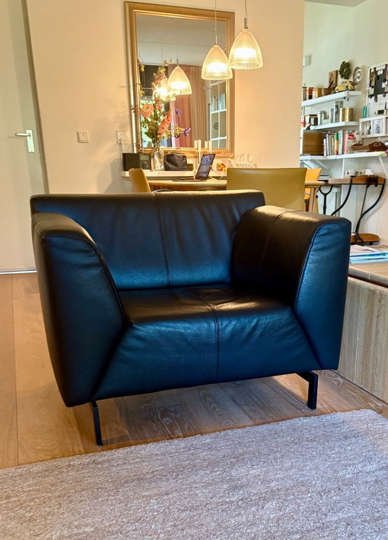 Fauteuil Rolf Benz Linea. Cuir noir – Leather, Metal (photo 5 of 5)