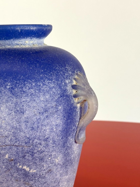 Image 1 of Vintage Murano amphora vase cobalt blue