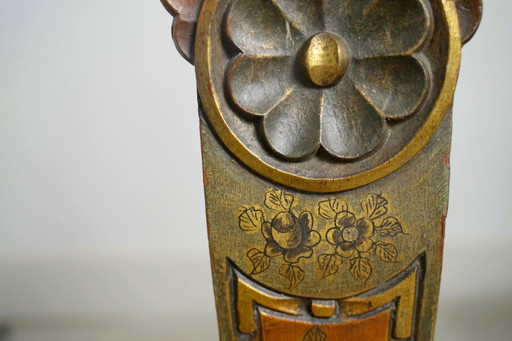 Vintage Tyrolean-Styke Hand-Painted Child’s Chair – 19th Century Alpine Folk Art