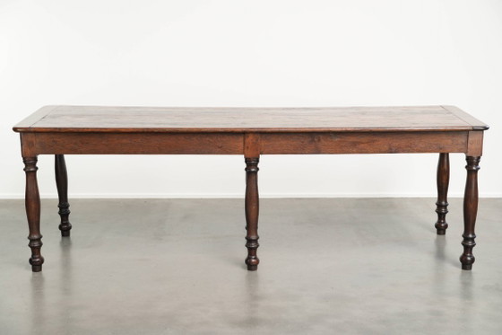 Exceptionnelle Table de salle à manger de ferme XXL anglaise en chêne du début du 19e siècle avec une (photo 4 of 13)