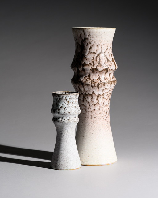 Albert Kiessling (KLW) Langenhessen Studio Vase Duo GDR East German Pottery