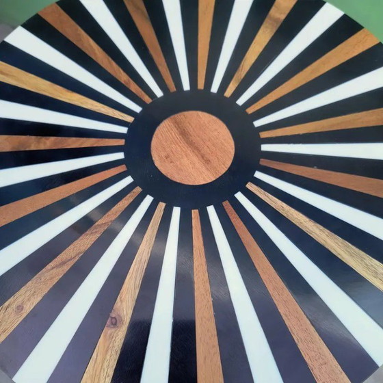Image 1 of Tavolino marocchino fatto a mano in resina e legno - Bijzettafel artigianale