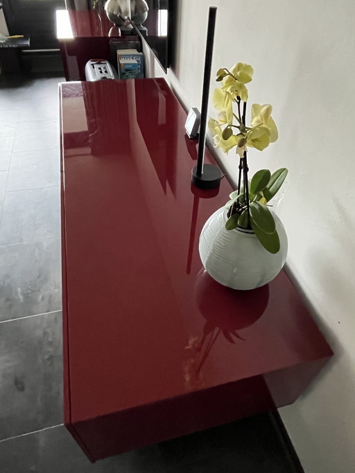 1x Cappellini Lowboard Uni in Bordeaux High Gloss