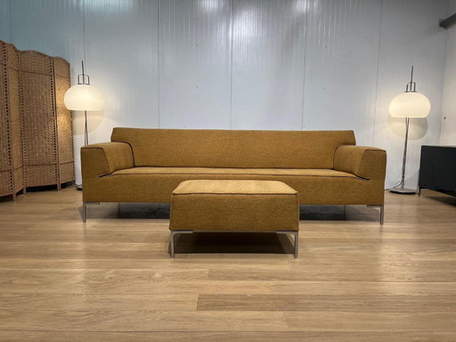 NEWLY UPHOLSTERED Design on Stock Bloq 4-Seater Ochre Yellow