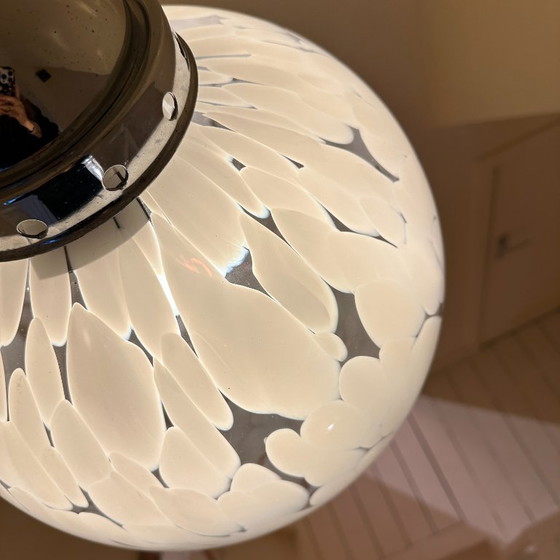 Image 1 of Carlo Nason per Mazzega, anni '70, vetro di Murano bianco e trasparente, cromato - 1970