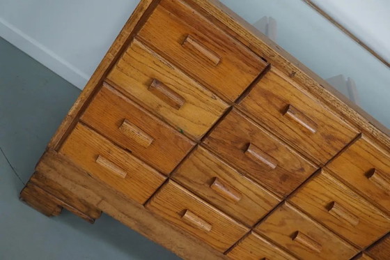 Image 1 of Meuble de mercerie/comptoir de magasin ancien en chêne britannique, années 1920/30