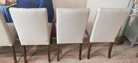 Image 1 of 6 beige stoelen/ 6 beige chairs