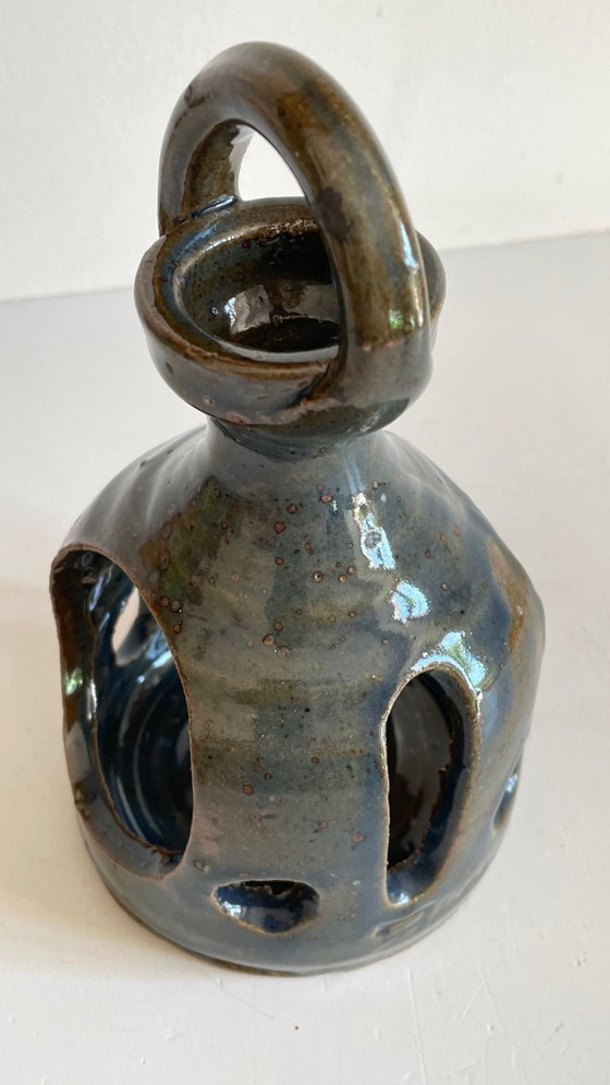 Image 1 of Vintage handcrafted stoneware candlestick