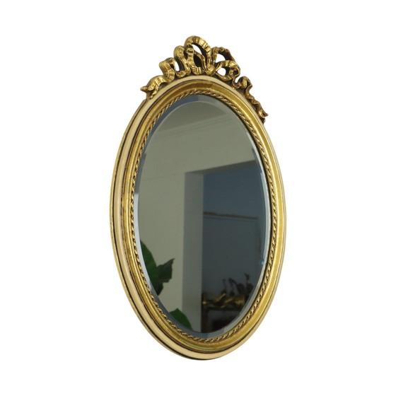 Image 1 of Miroir ovale doré à la feuille d'or