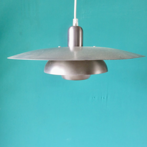 Image 1 of Zilver geïriseerd metalen hanger van typisch Deens ontwerp, Circa 75/80