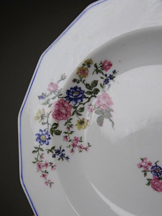 Image 1 of 4 piatti fondi in porcellana di Limoges Bernardaud con decoro floreale degli anni '20-'50