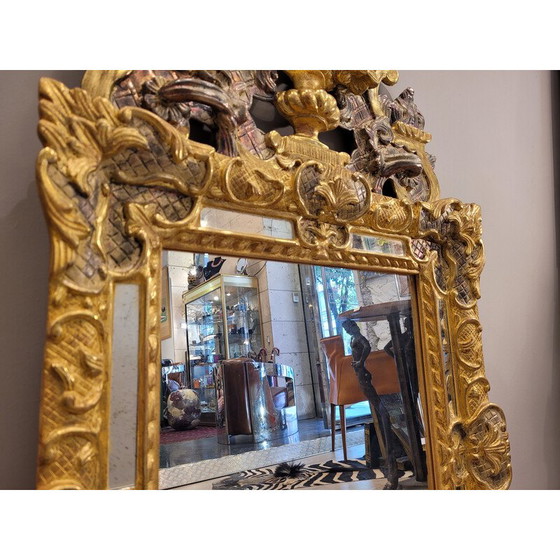 Image 1 of Vintage mirror "Louis XIV mirror" in carved and gilded wood, France