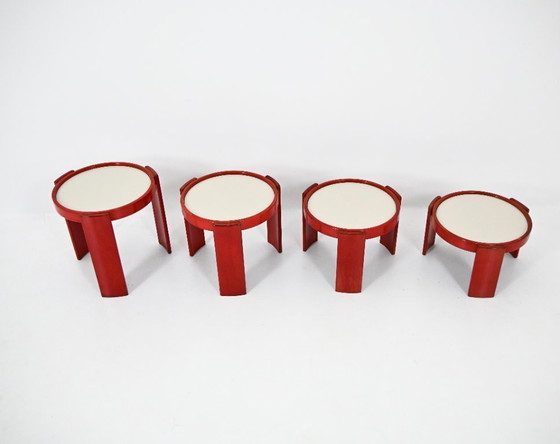 Image 1 of Satztische Modell 780 von Gianfranco Frattini für Cassina, 1960er Jahre, 4er-Set