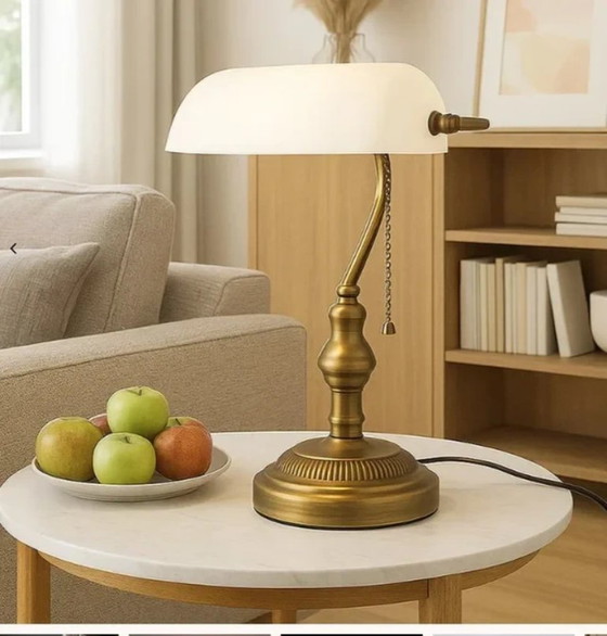 Image 1 of weiße Bankierslampe