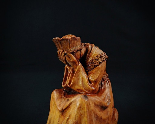 Sculpture en bois de Notre Dame de la Salette, artisanat sacré Français XIXeme