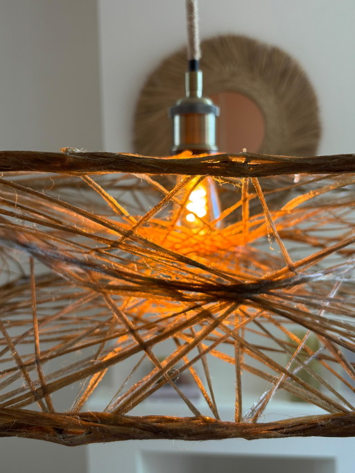 Design handgemaakte lamp van flax