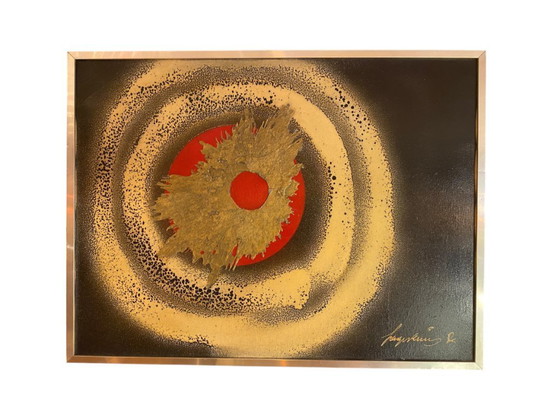 Image 1 of Abstraktes Werk aus den 1970er Jahren von Sage Vernis alias Gino Falzon