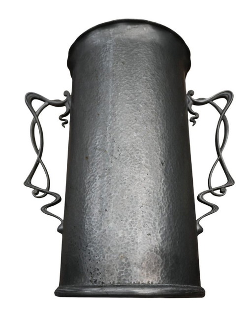 Art Nouveau wine cooler - tinned brass, circa 1900-1915