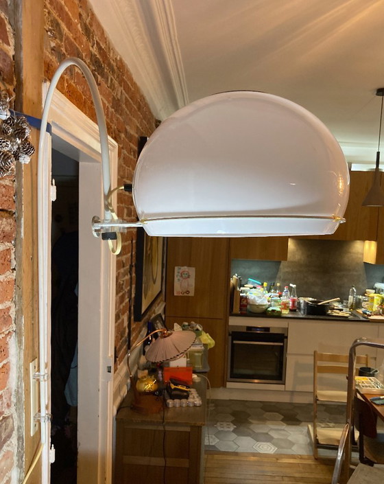 Image 1 of Grande lampada da parete ad arco Dijkstra in acciaio e acrilico