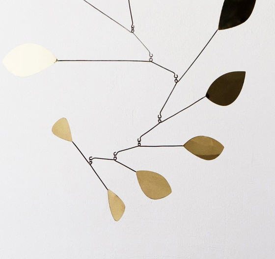 Image 1 of Large mobile sculpture of brass petals