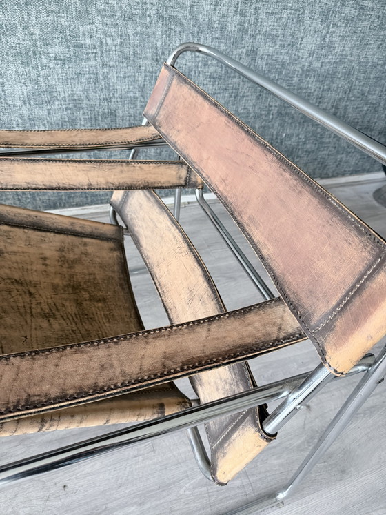 Image 1 of Vintage Marcel Breuer Wassily-stoel, met patina, Italië - jaren 1960