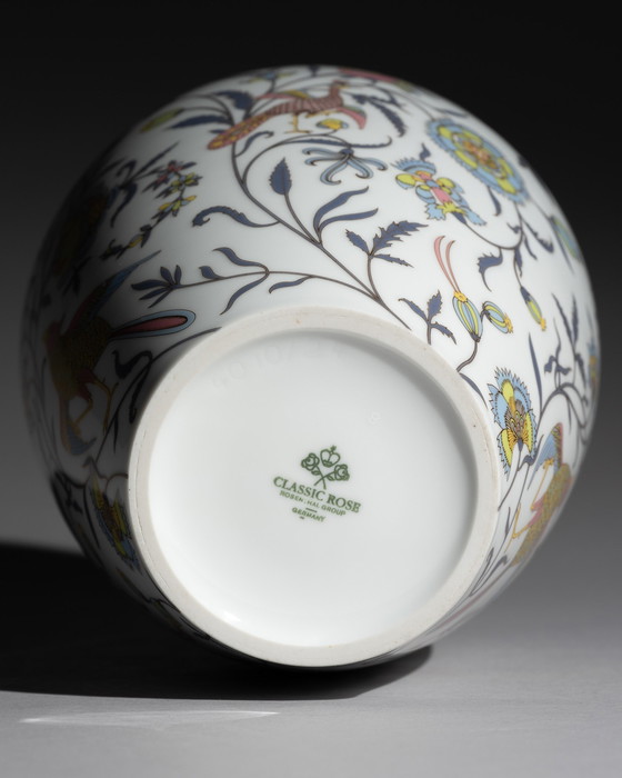 Image 1 of Rosenthal Classic Rose Vase & Matching Decorated Plate Multicolour Flora & Gold 