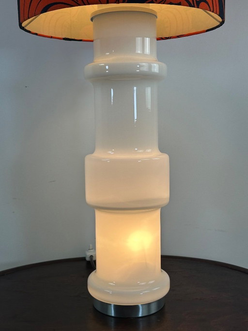 Vintage lamp van wit opaal Murano glas, Doria, Italië, 1970