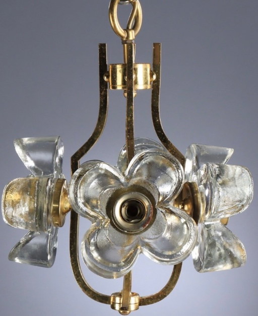 Duitse kroonluchter van zwaar glas