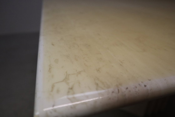 Image 1 of  Esstisch aus Travertin mit skulpturalem Sockel, Italien 1960er Jahre