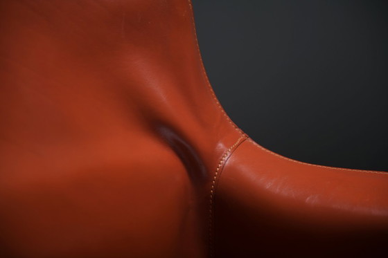 Image 1 of Early edition Cab 413 armchairs in leather by Mario Bellini for Cassina Italy