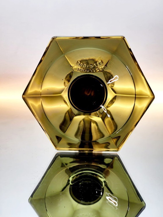 Image 1 of Jarrón Art déco Val Saint Lambert, serie Luxval modelo Américain L, color fumé, Bélgica