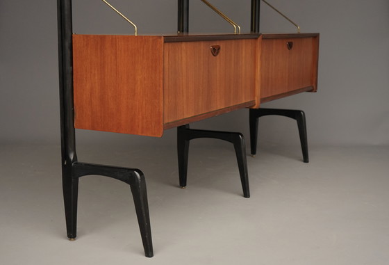 Image 1 of Mid-Century Freestanding Wall System by Louis van Teeffelen for WéBé, 1950s