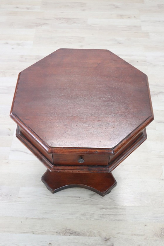 Image 1 of Low Octagonal Side Table in Walnut, 1980s