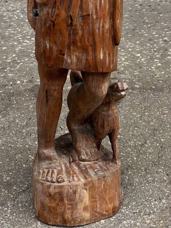 Image 1 of Art Africain - Sculpture bois année H 80 cm - 1920-1930 - Homme chasseur