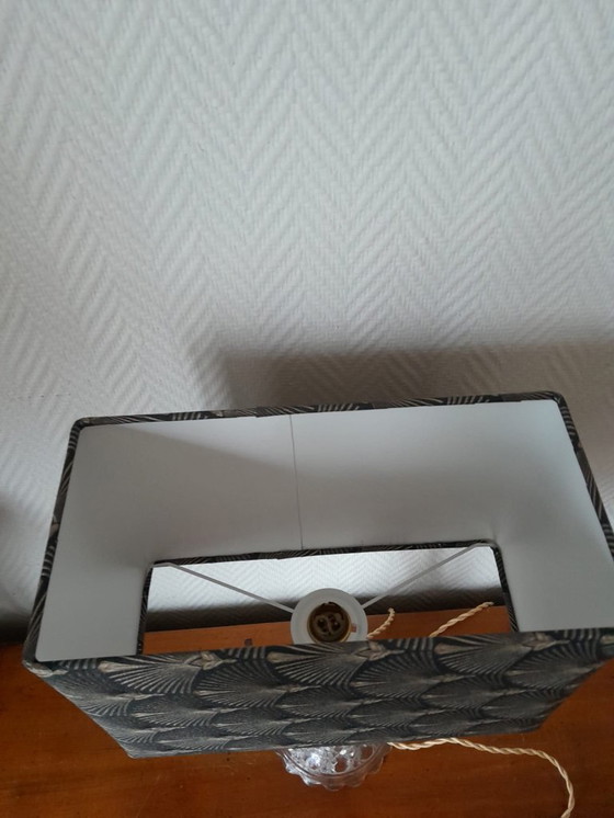 Image 1 of Art Deco lamp with custom-made rectangular lampshade