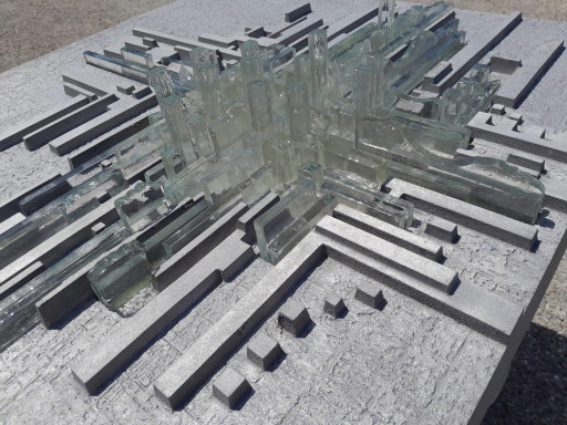 Poliarte - Spatial Rupture - Akikaze Light Sculpture - 100x100 cm - 1970s – hanglampen, Glass, Metal